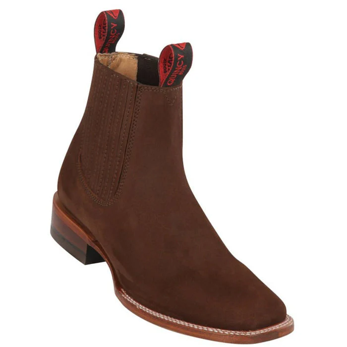 Botin Charro Quincy de Gamuza con Punta Cuadrada