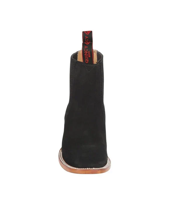 Botines Charros Quincy de Gamuza con Punta Cuadrada Negro - Image 10