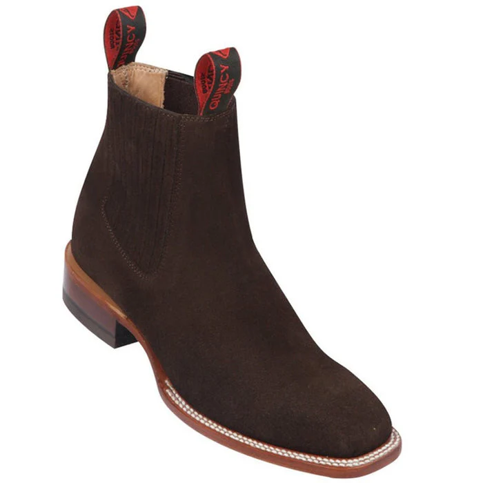 Botines Charros Quincy de Gamuza con Punta Cuadrada Color Chocolate - Image 7