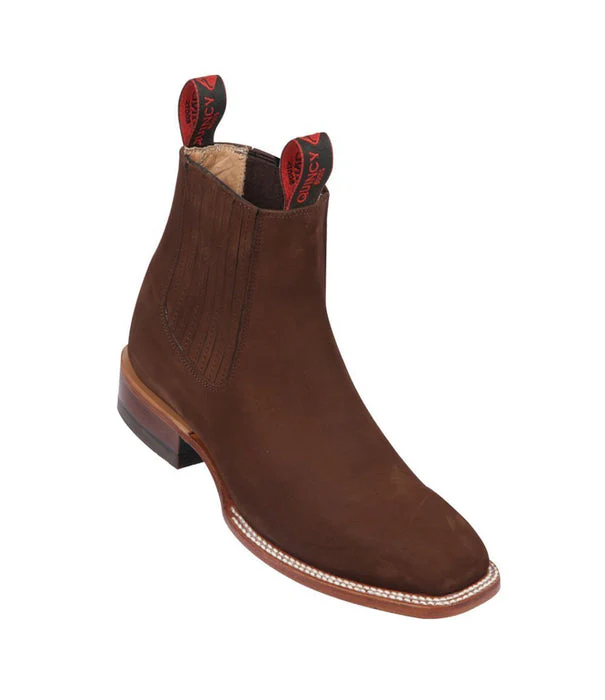 Botines Charros Quincy de Gamuza con Punta Cuadrada Cafe - Image 7
