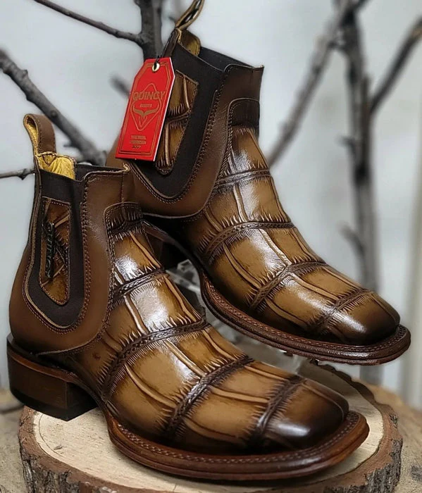 Botin de Cocodrilo Grabado con Punta Cuadrada - Image 7