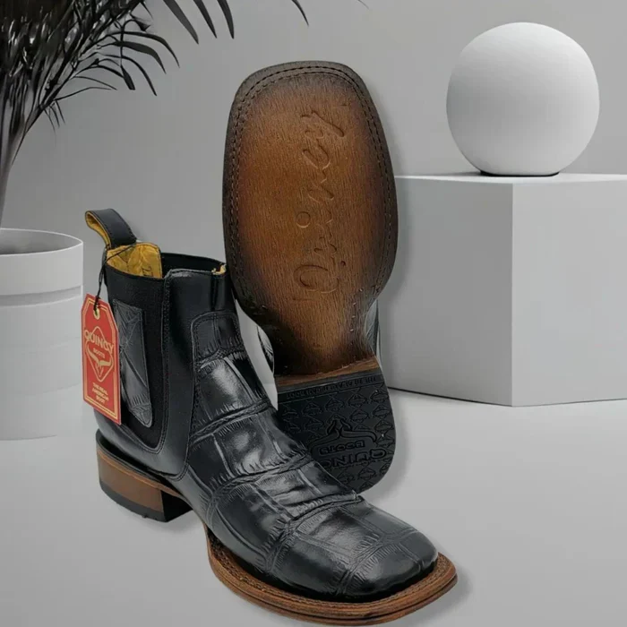 Botin de Cocodrilo Grabado con Punta Cuadrada - Image 8