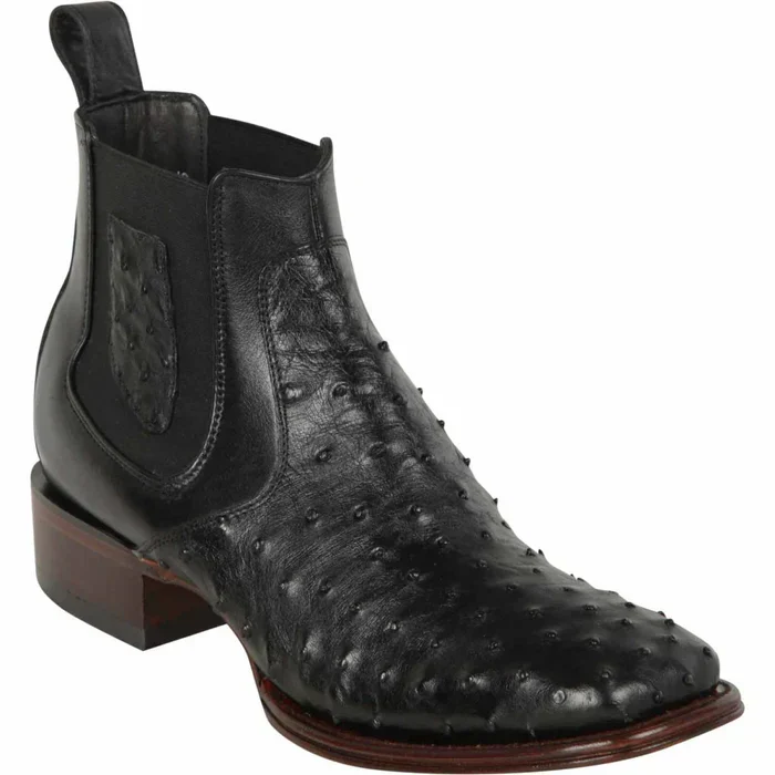 Botin Vaquero de Avestruz Original Horma Cuadrada LAB