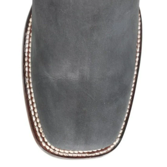 Botines Charros de Gamuza Punta Cuadrada Los Altos Boots Color Gris LAB - Image 4