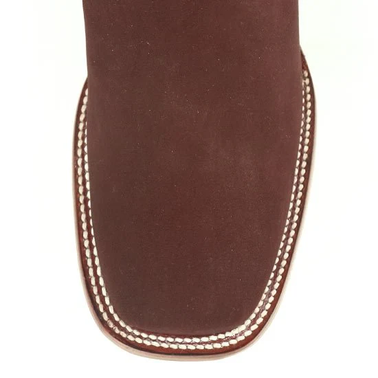 Botines Charros de Gamuza Punta Cuadrada Los Altos Boots Color Vino - Image 2