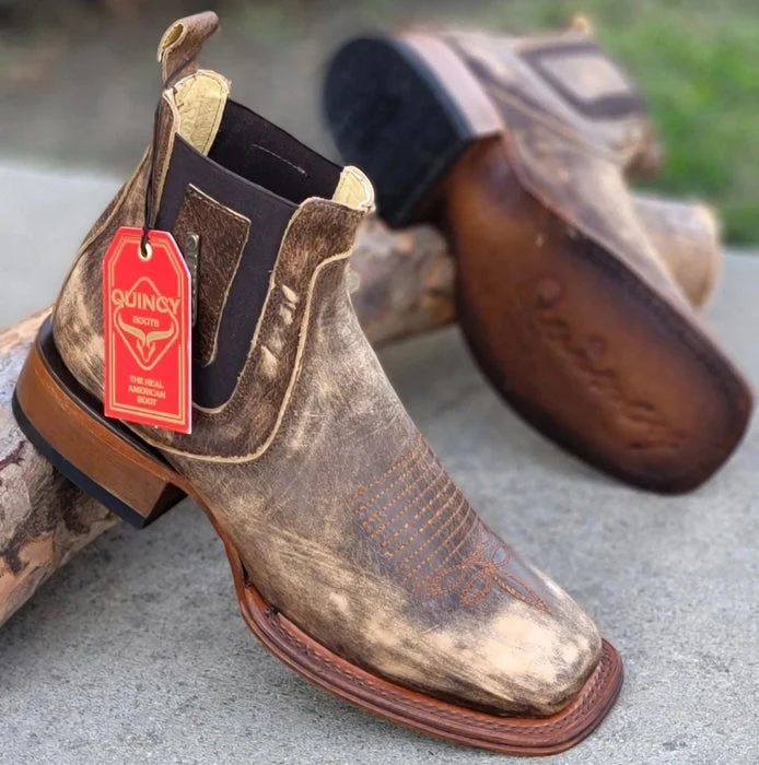 Botines Charros Quincy con Punta Cuadrada Color Miel - Image 3