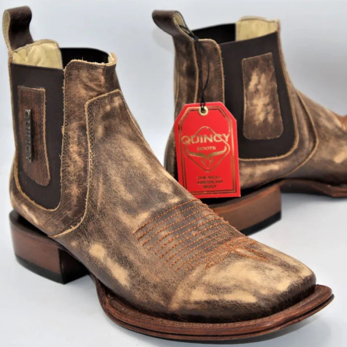 Botines Charros Quincy con Punta Cuadrada Color Miel - Image 7