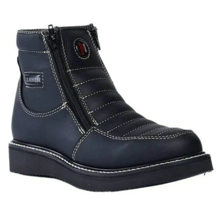 Botines de Trabajo Hammer con Doble Zipper Color Negro