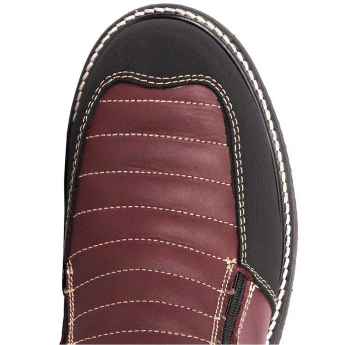 Botines de Trabajo Hammer con Doble Zipper Punta Reforzada Color Vino - Image 6
