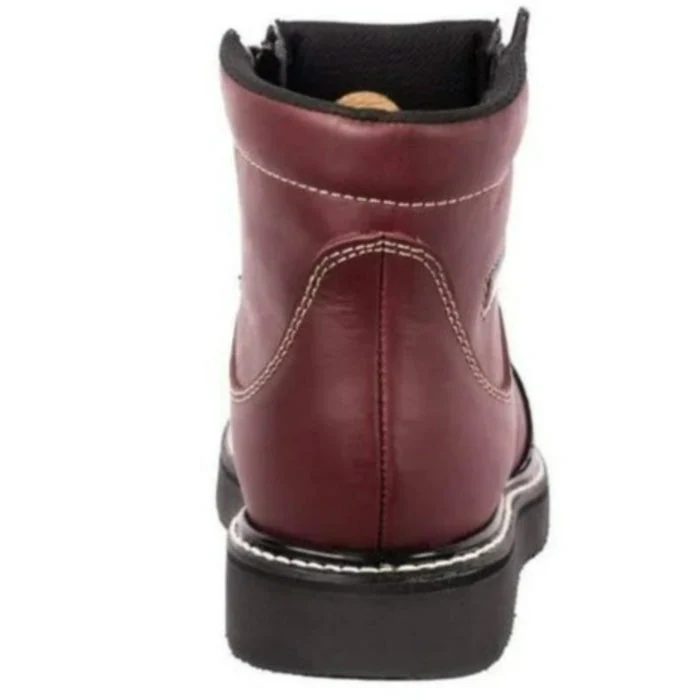 Botines de Trabajo Hammer con Doble Zipper Punta Reforzada Color Vino - Image 7