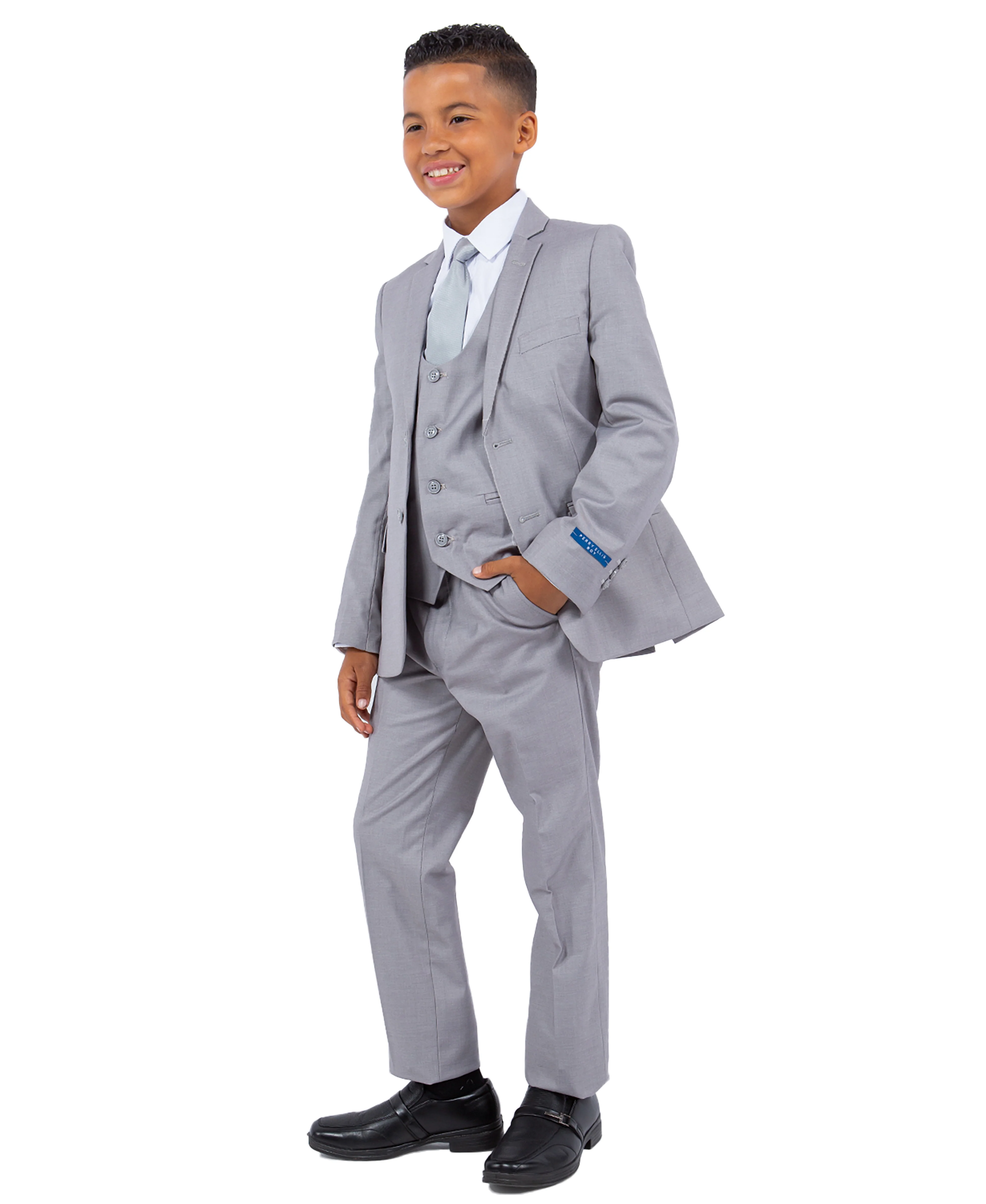 Perry Ellis Boys Suit Solid Light Grey - Image 2