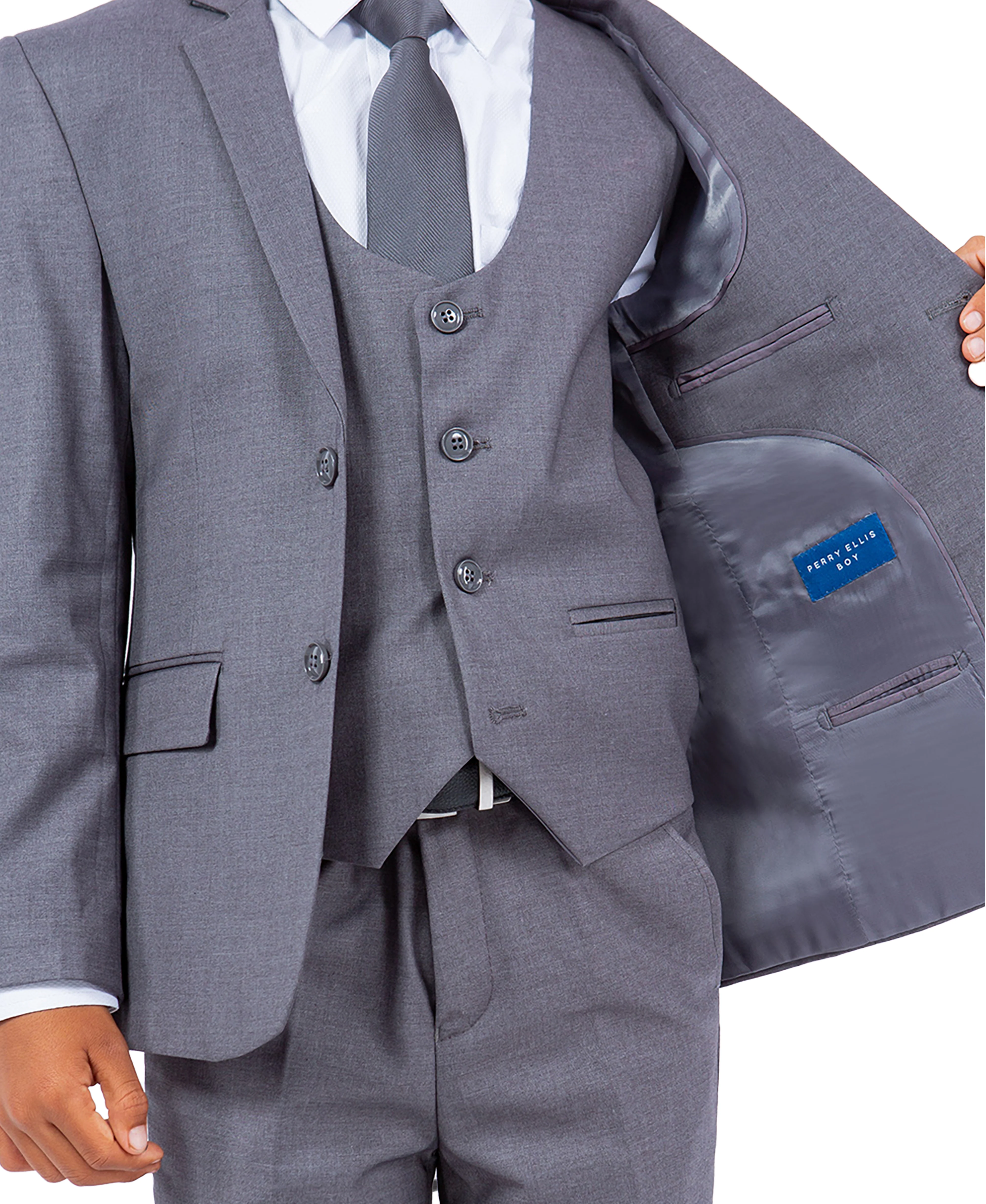 Perry Ellis Boys Suit Medium Grey - Image 4