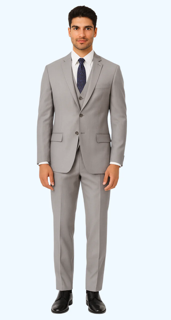 Brand: Caravelli Collezione Suit - Caravelli Suit - Caravelli italy Caravelli Men's 2 Button Light Grey Modern Fit Suits