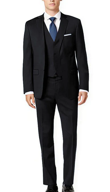 Brand: Caravelli Collezione Suit - Caravelli Suit - Caravelli Italy Caravelli Men'S 3-Piece Slim Fit 2-Button Midnight Blue Vested Dress Suit Set - Image 2