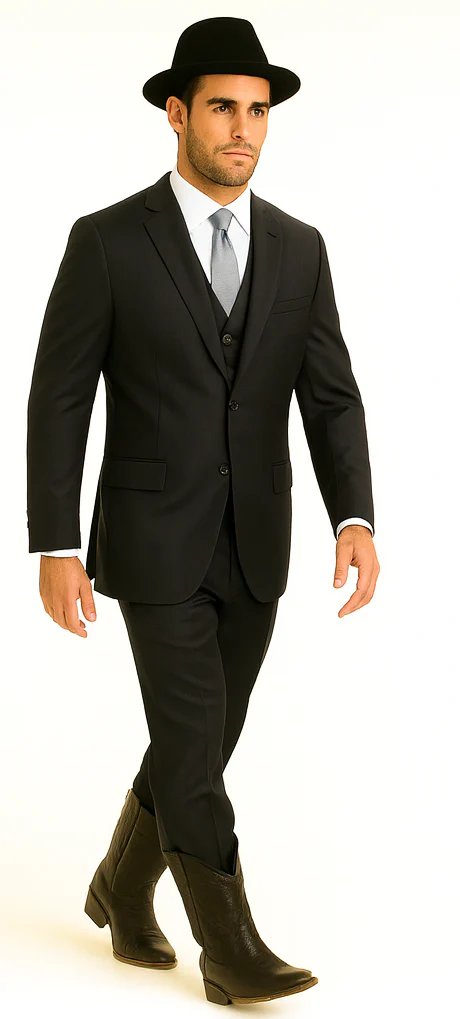 Brand: Caravelli Collezione Suit - Caravelli Suits - Caravelli italy Caravelli Men's 2 Buttons Grey 3 Piece Vested Suit - Image 5