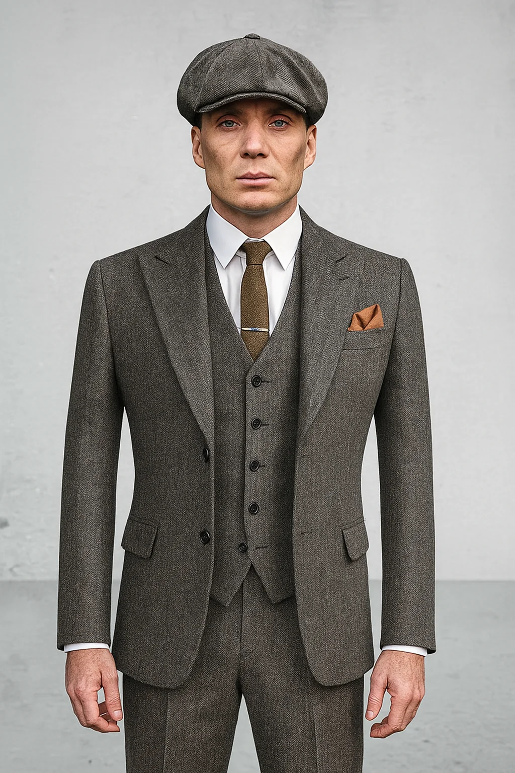 Brand New Quality 1920's English Style Peaky Blinders Style Vested Peaky Blinder Suit - Peaky Blinders Outfit + Overcoat + Hat (Peaky Blinder Custome) - Image 6