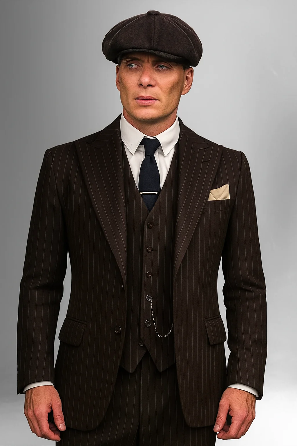 Brand New Quality 1920's English Style Peaky Blinders Style Vested Peaky Blinder Suit - Peaky Blinders Outfit + Overcoat + Hat (Peaky Blinder Custome) - Image 7