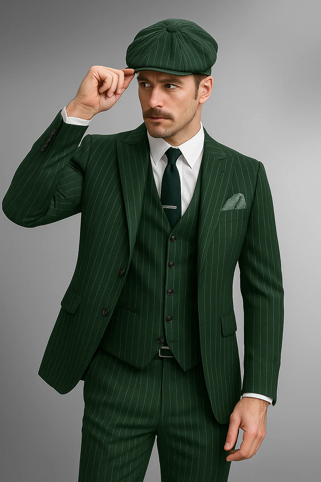 Brand New Quality 1920's English Style Peaky Blinders Style Vested Peaky Blinder Suit - Peaky Blinders Outfit + Overcoat + Hat (Peaky Blinder Custome) - Image 81
