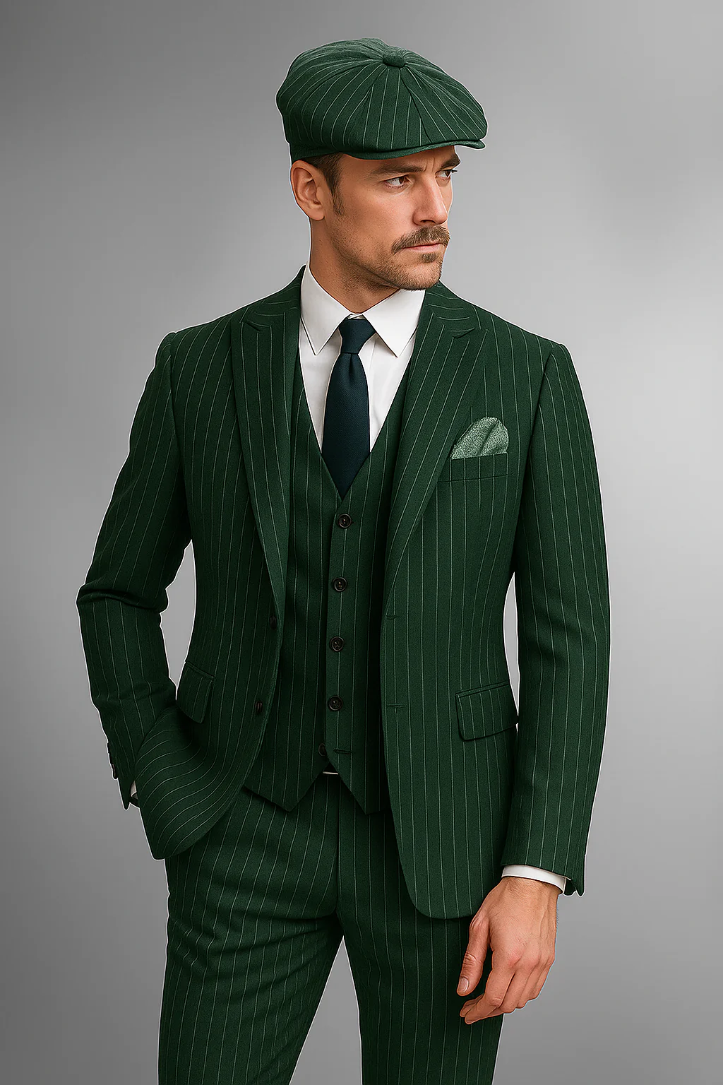 Brand New Quality 1920's English Style Peaky Blinders Style Vested Peaky Blinder Suit - Peaky Blinders Outfit + Overcoat + Hat (Peaky Blinder Custome) - Image 83
