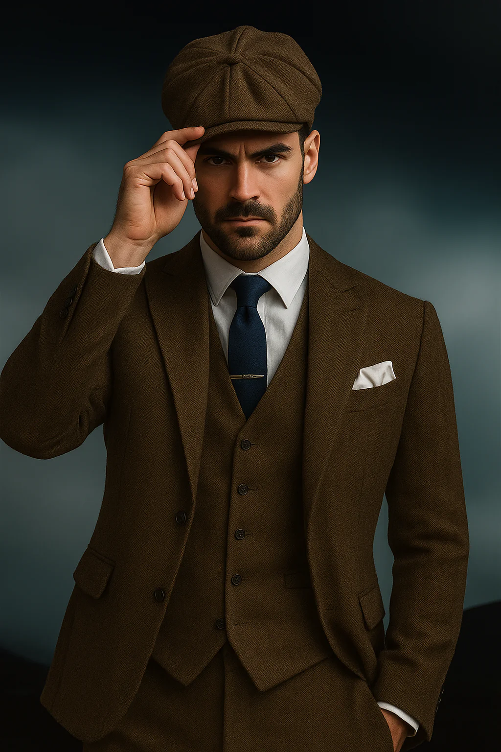 Brand New Quality 1920's English Style Peaky Blinders Style Vested Peaky Blinder Suit - Peaky Blinders Outfit + Overcoat + Hat (Peaky Blinder Custome) - Image 88