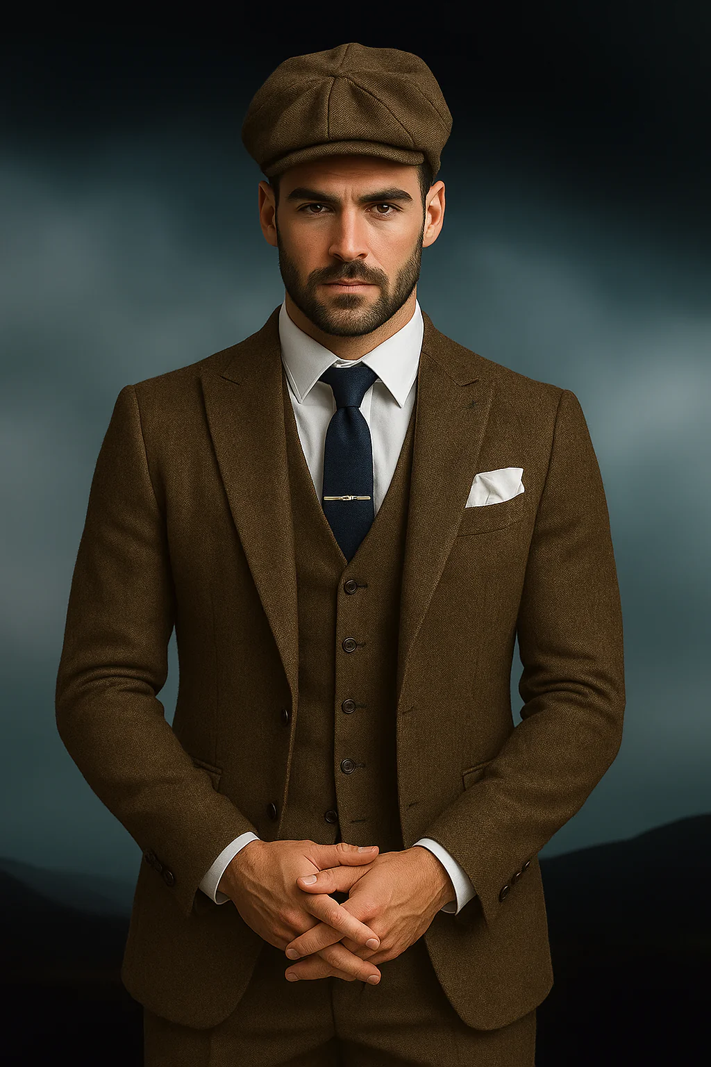 Brand New Quality 1920's English Style Peaky Blinders Style Vested Peaky Blinder Suit - Peaky Blinders Outfit + Overcoat + Hat (Peaky Blinder Custome) - Image 90