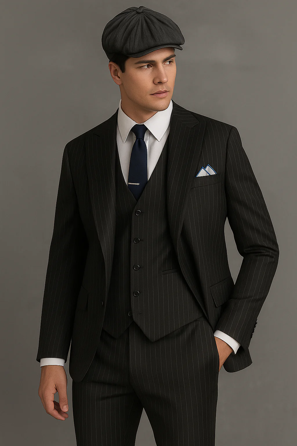 Brand New Quality 1920's English Style Peaky Blinders Style Vested Peaky Blinder Suit - Peaky Blinders Outfit + Overcoat + Hat (Peaky Blinder Custome) - Image 94