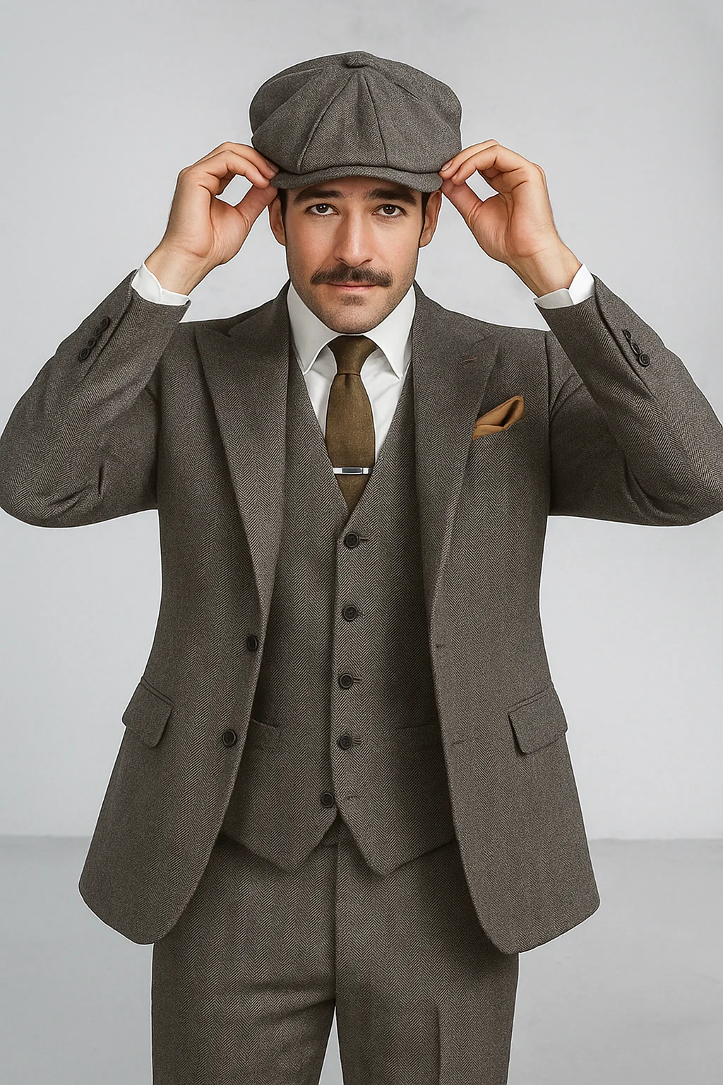 Brand New Quality 1920's English Style Peaky Blinders Style Vested Peaky Blinder Suit - Peaky Blinders Outfit + Overcoat + Hat (Peaky Blinder Custome) - Image 98