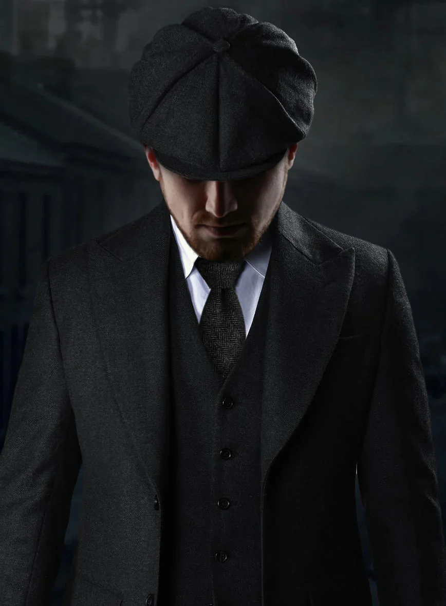 Brand New Quality 1920's English Style Peaky Blinders Style Vested Peaky Blinder Suit - Peaky Blinders Outfit + Overcoat + Hat (Peaky Blinder Custome) - Image 15
