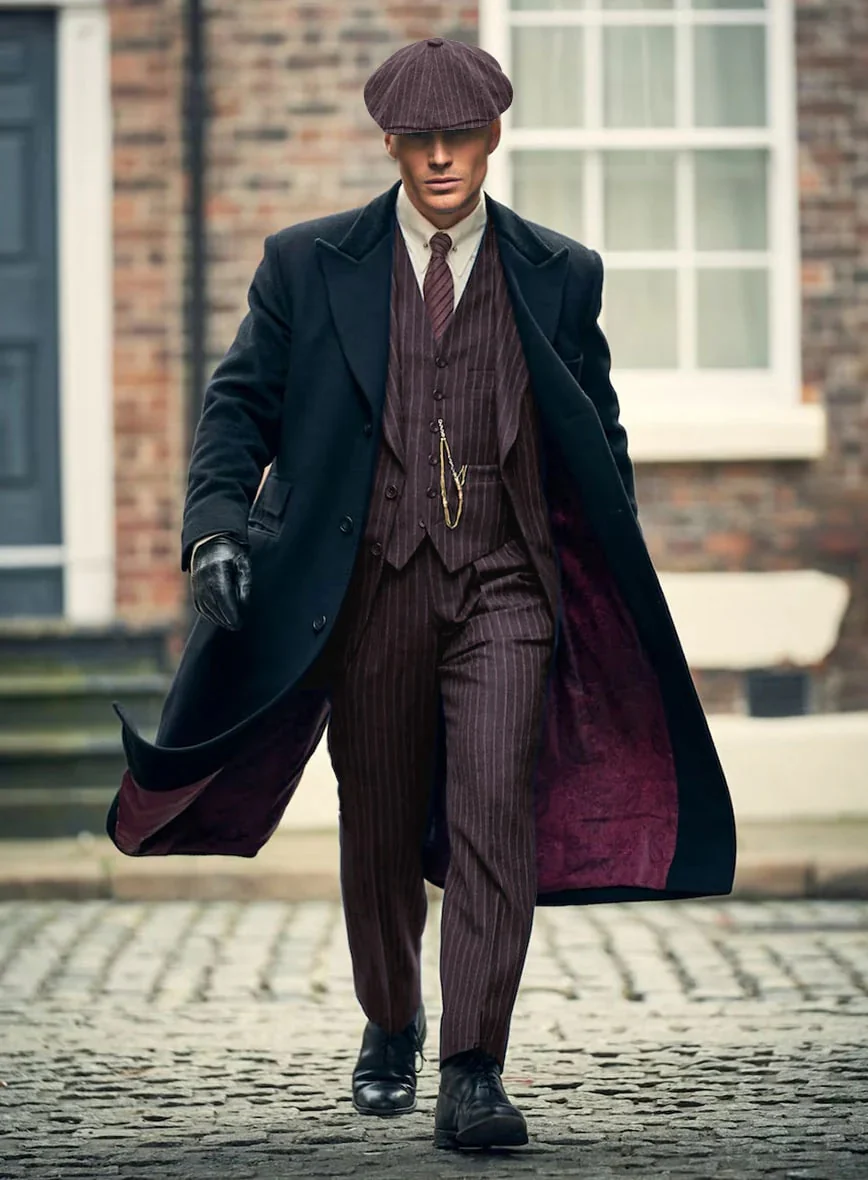 Brand New Quality 1920's English Style Peaky Blinders Style Vested Peaky Blinder Suit - Peaky Blinders Outfit + Overcoat + Hat (Peaky Blinder Custome) - Image 21