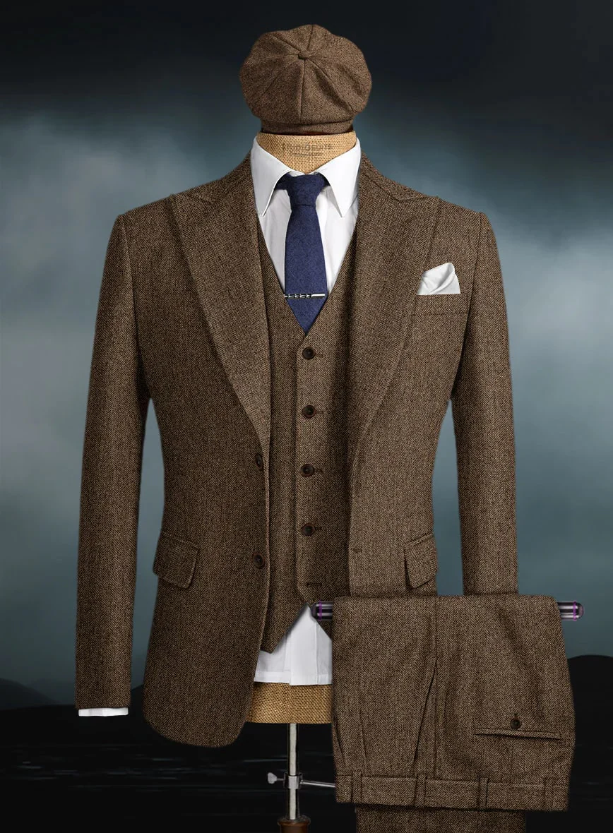 Brand New Quality 1920's English Style Peaky Blinders Style Vested Peaky Blinder Suit - Peaky Blinders Outfit + Overcoat + Hat (Peaky Blinder Custome) - Image 35