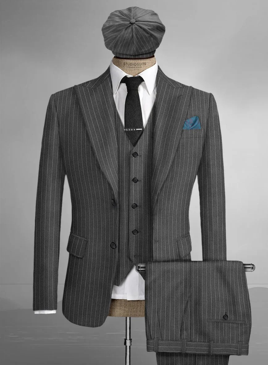 Brand New Quality 1920's English Style Peaky Blinders Style Vested Peaky Blinder Suit - Peaky Blinders Outfit + Overcoat + Hat (Peaky Blinder Custome) - Image 49