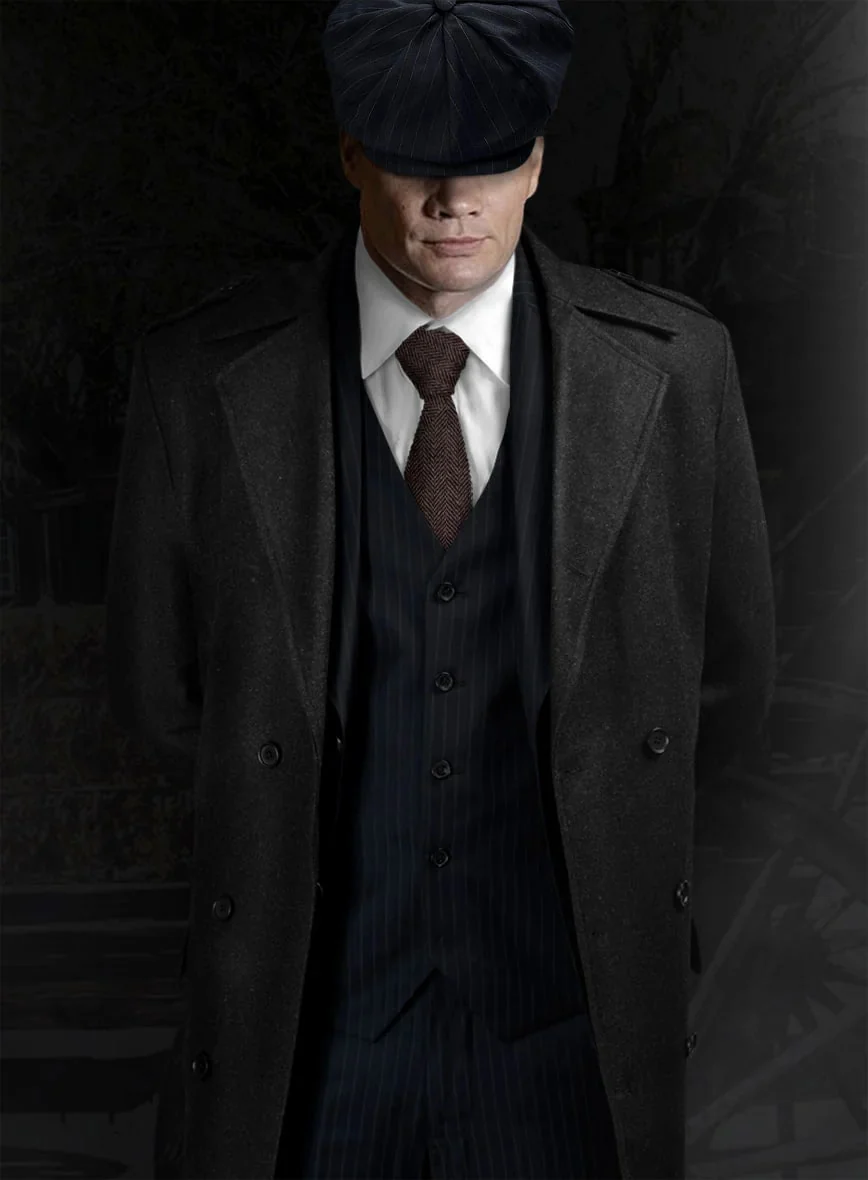 Brand New Quality 1920's English Style Peaky Blinders Style Vested Peaky Blinder Suit - Peaky Blinders Outfit + Overcoat + Hat (Peaky Blinder Custome) - Image 60