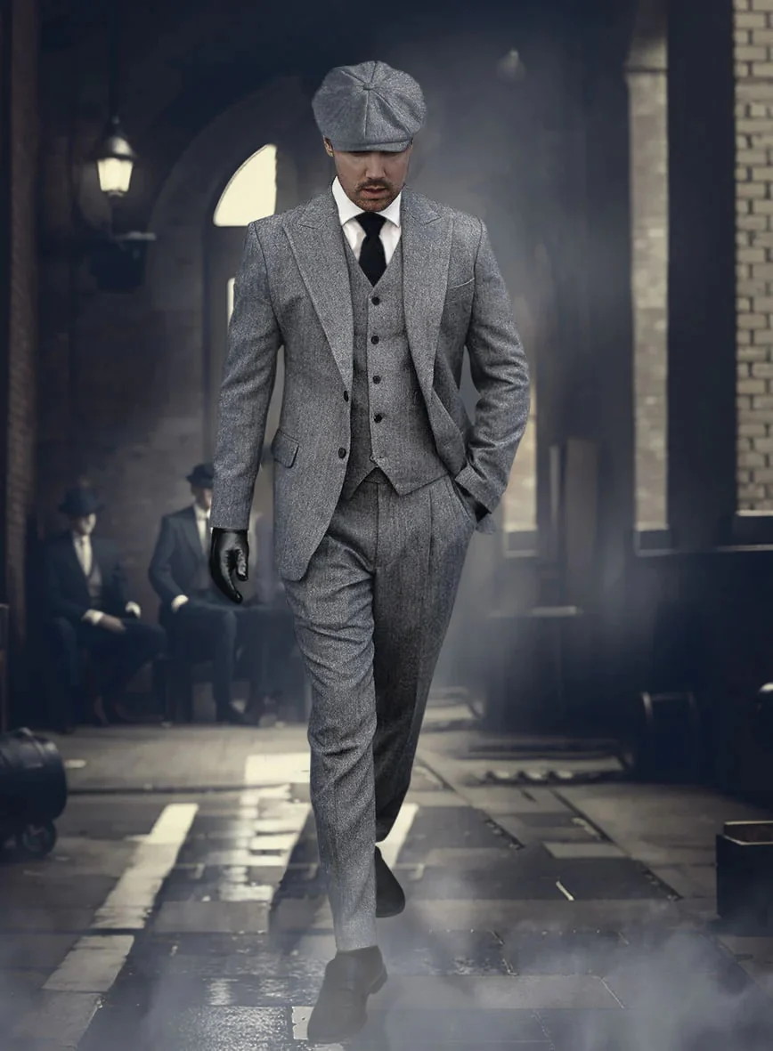 Brand New Quality 1920's English Style Peaky Blinders Style Vested Peaky Blinder Suit - Peaky Blinders Outfit + Overcoat + Hat (Peaky Blinder Custome) - Image 74