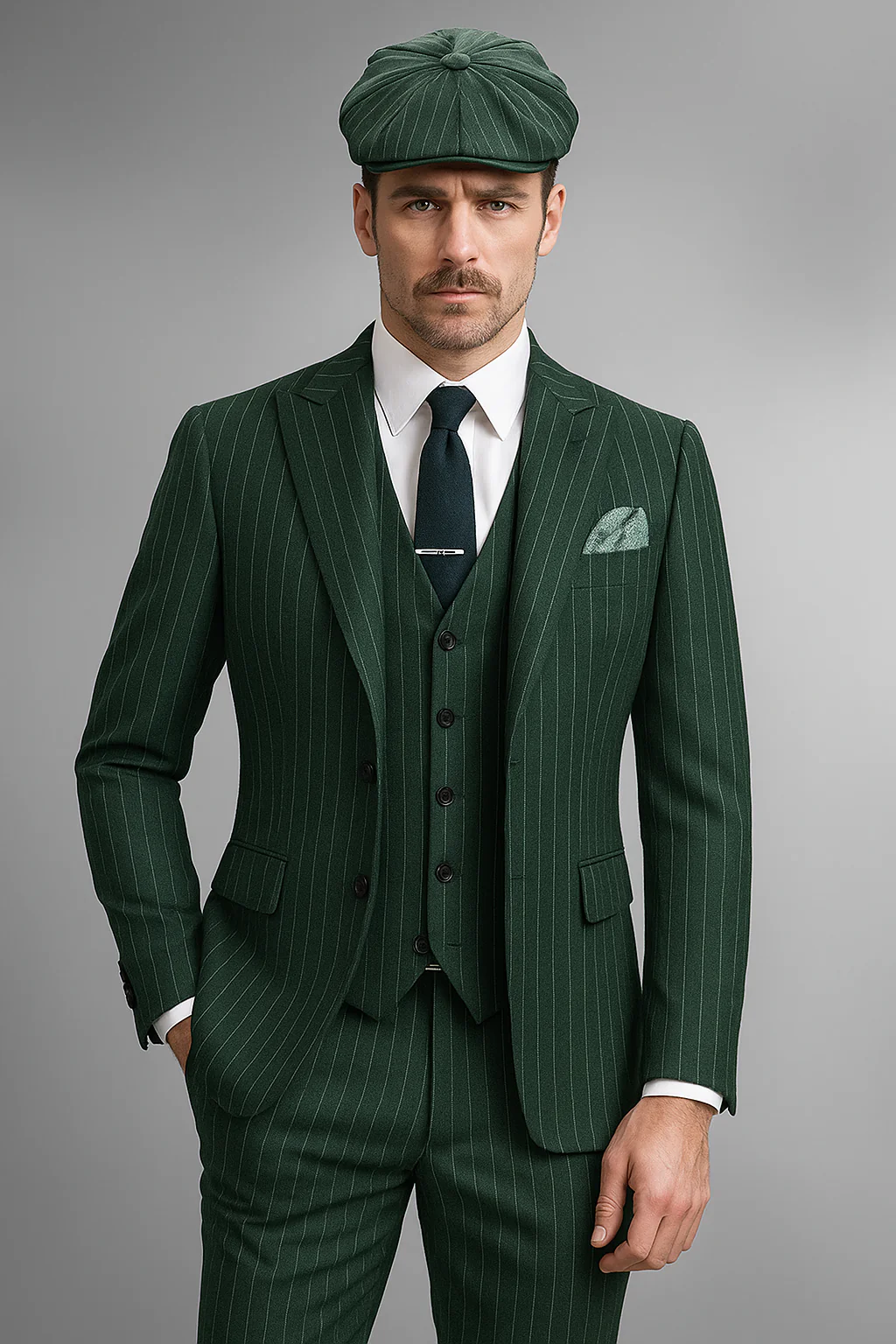 Brand New Quality 1920's English Style Peaky Blinders Style Vested Peaky Blinder Suit - Peaky Blinders Outfit + Overcoat + Hat (Peaky Blinder Custome) - Image 88
