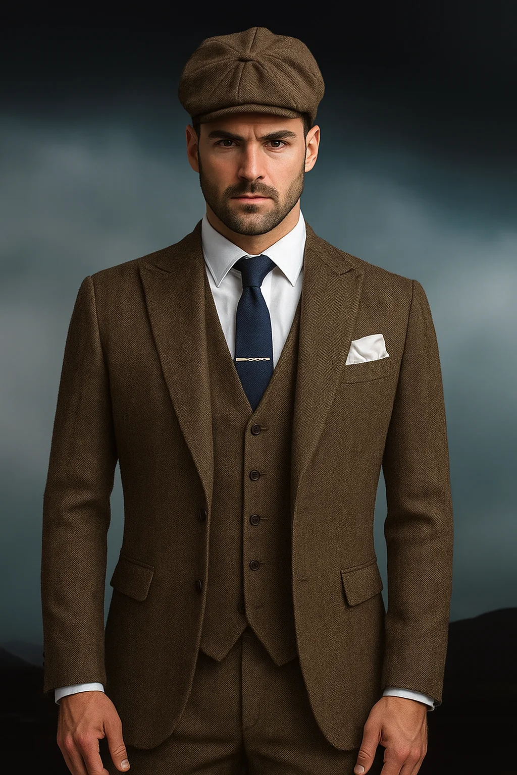 Brand New Quality 1920's English Style Peaky Blinders Style Vested Peaky Blinder Suit - Peaky Blinders Outfit + Overcoat + Hat (Peaky Blinder Custome) - Image 93