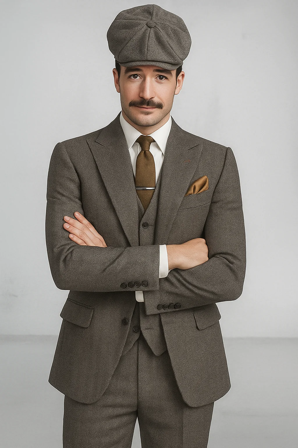 Brand New Quality 1920's English Style Peaky Blinders Style Vested Peaky Blinder Suit - Peaky Blinders Outfit + Overcoat + Hat (Peaky Blinder Custome) - Image 98