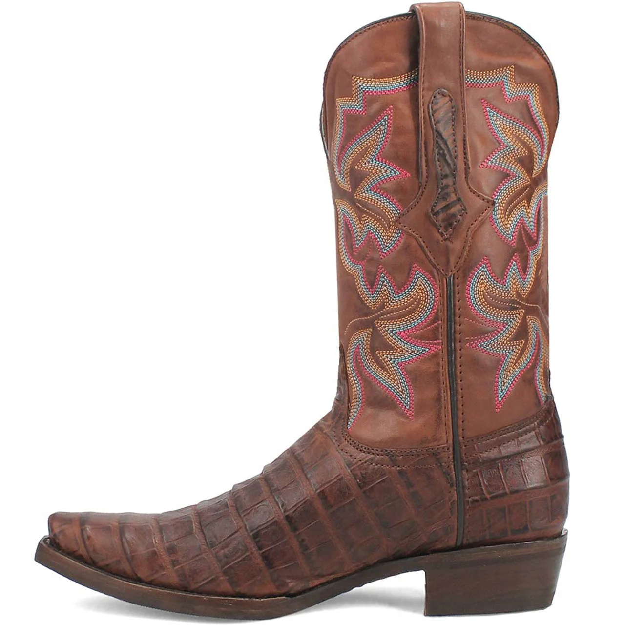 Dingo Brown Gator Print Snip Toe Cowboy Boot - Image 3