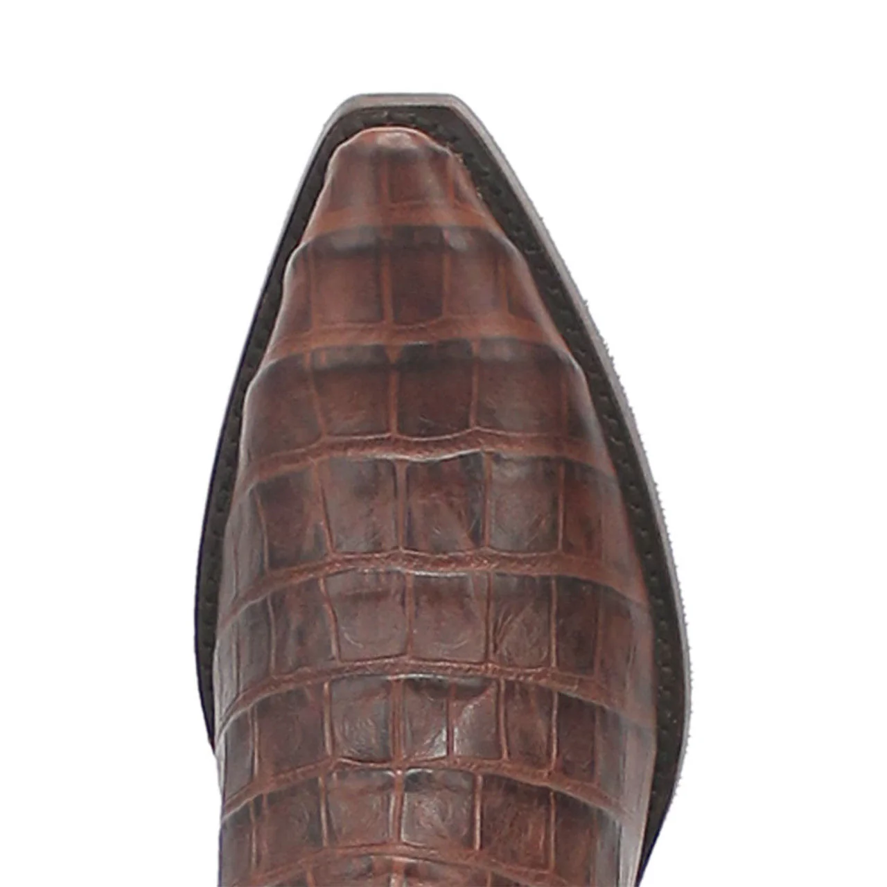 Dingo Brown Gator Print Snip Toe Cowboy Boot - Image 4