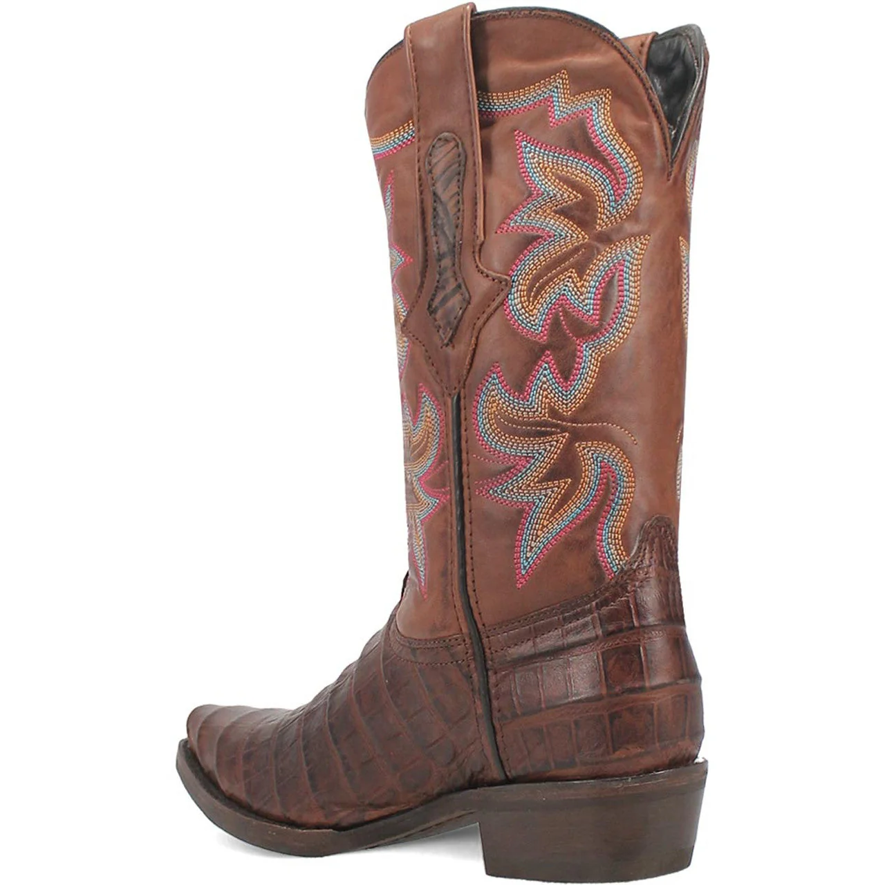 Dingo Brown Gator Print Snip Toe Cowboy Boot - Image 6