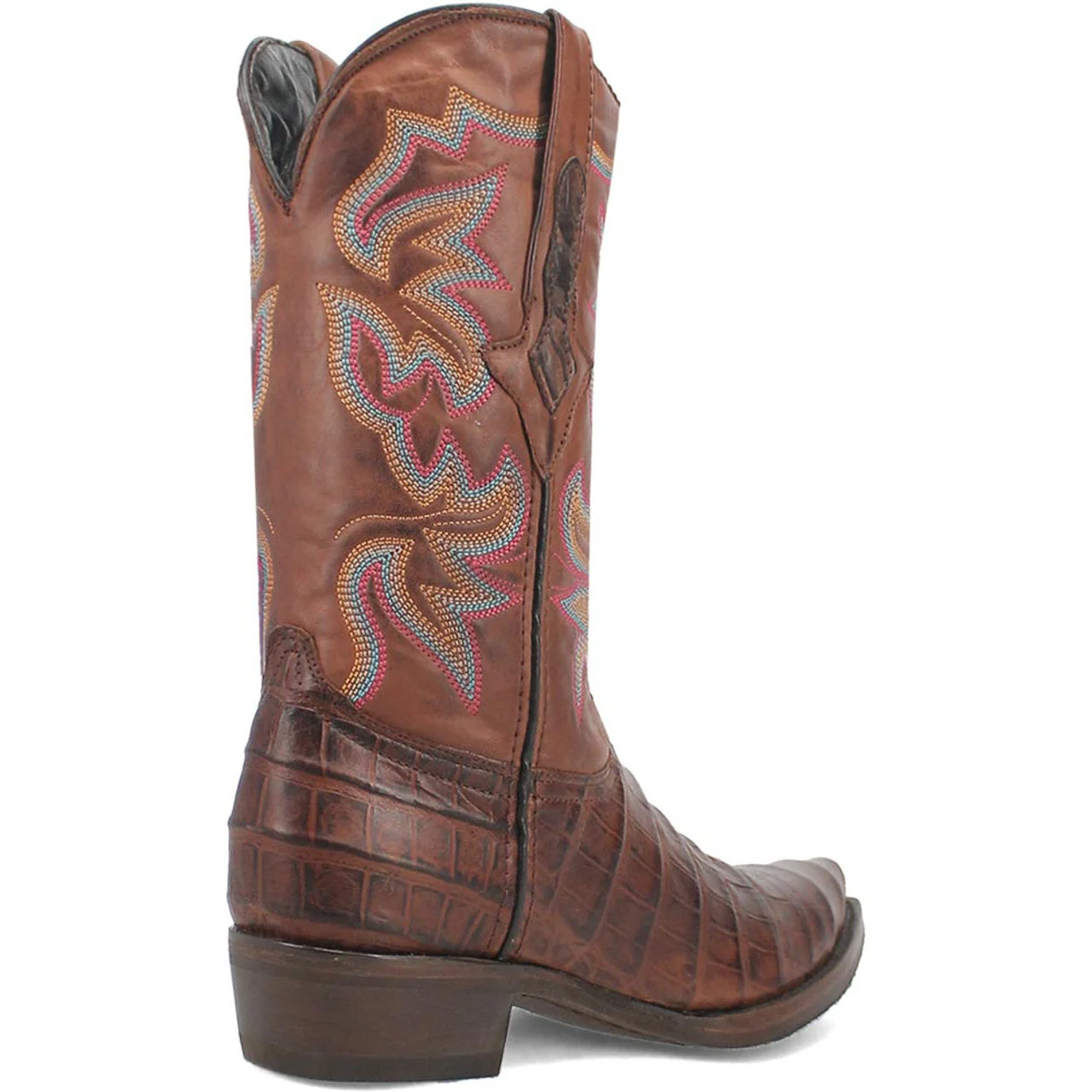 Dingo Brown Gator Print Snip Toe Cowboy Boot - Image 7