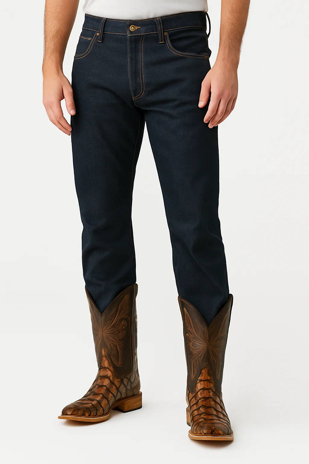 Brown Pirarucu Fish Print Boots Square Toe by La Sierra Boots - Image 4
