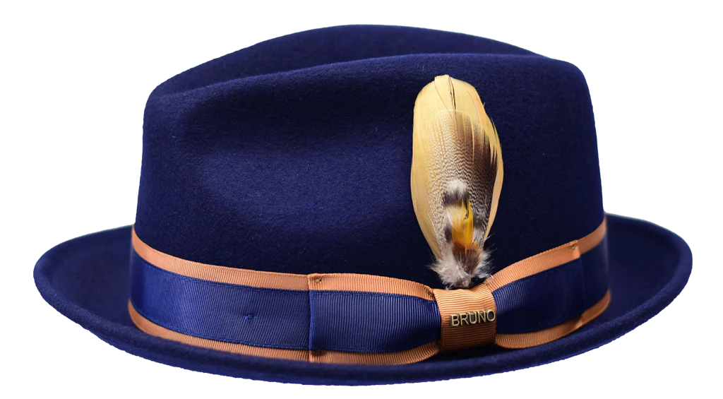 Bruno Capelo Casablanca Collection Navy Blue/Cognac Hat
