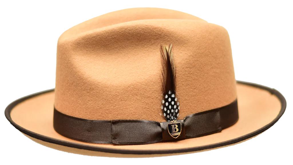 Bruno Capelo Hi Boi Collection Camel/Brown Fedora - M, L, XL