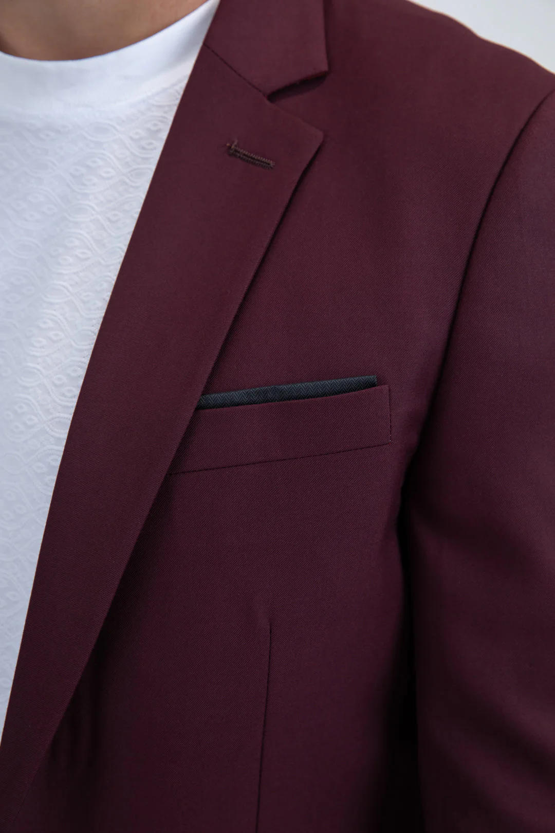 Burgundy Western Cowboy Blazer - Mens Modern Fit Stretch Date Night Burgundy Blazer - Image 6