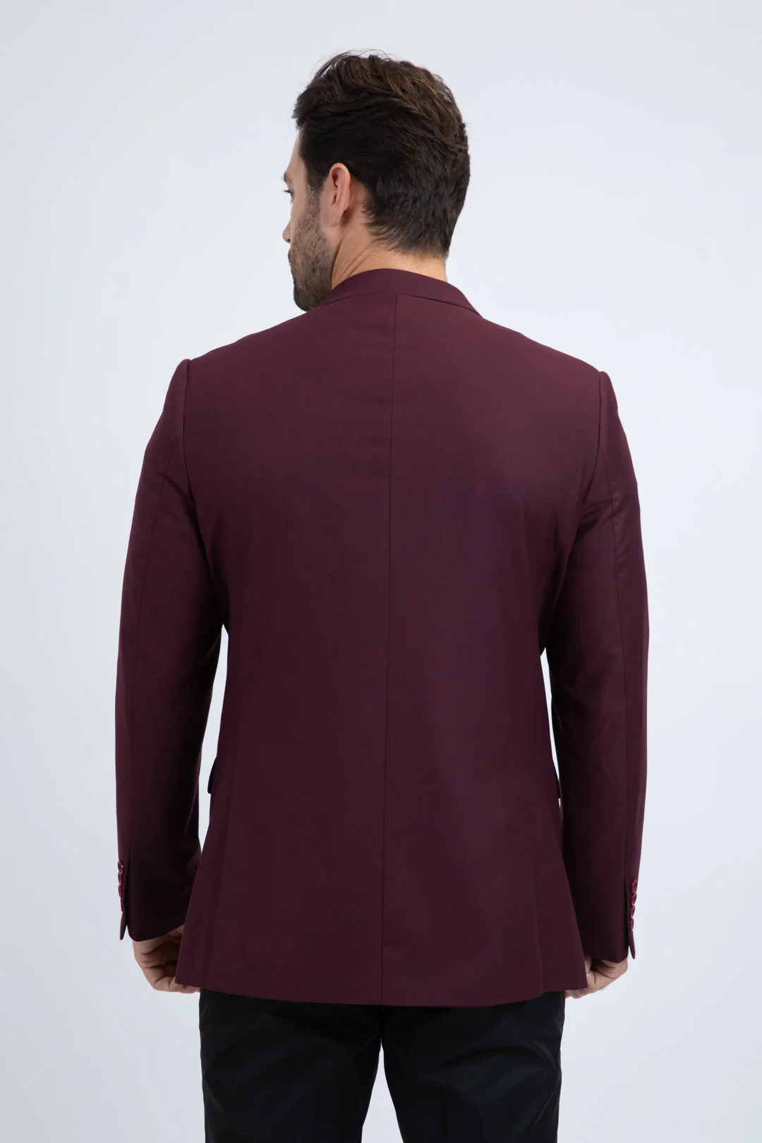 Burgundy Western Cowboy Blazer - Mens Modern Fit Stretch Date Night Burgundy Blazer - Image 7