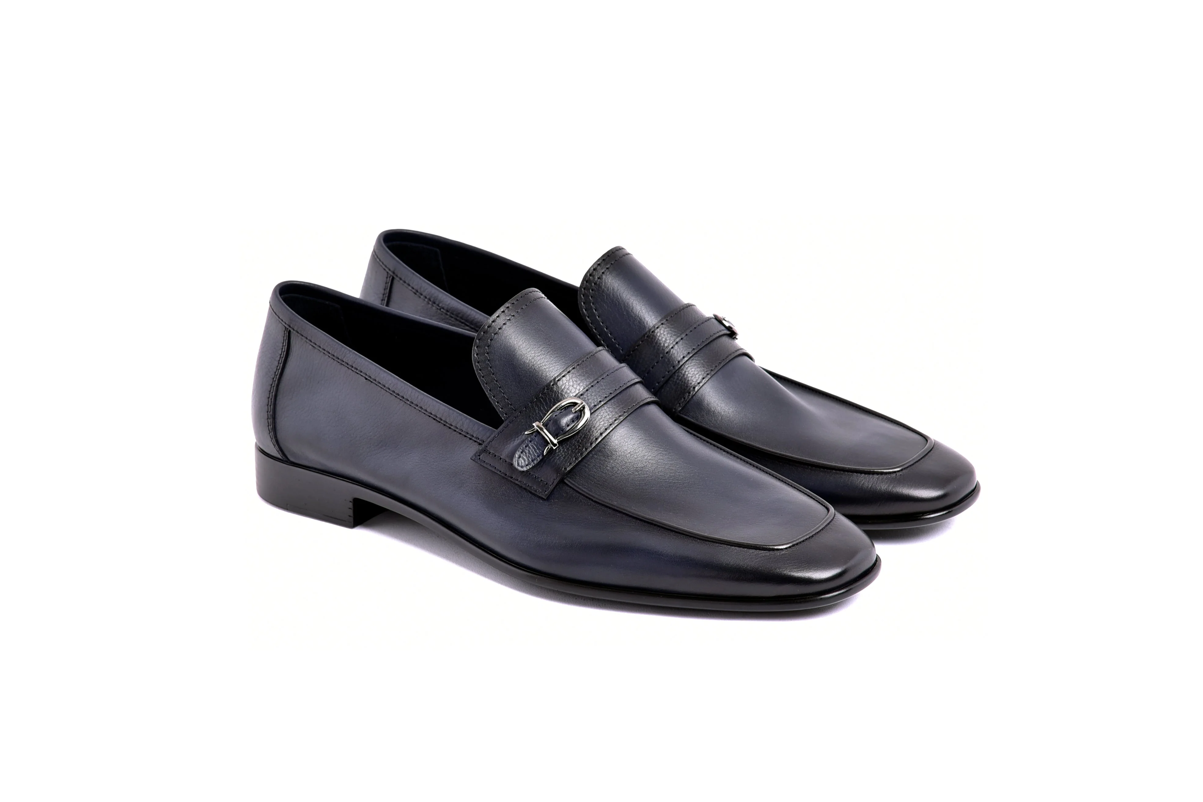 C0001116-7256 Side buckle loafer- Navy - Image 2