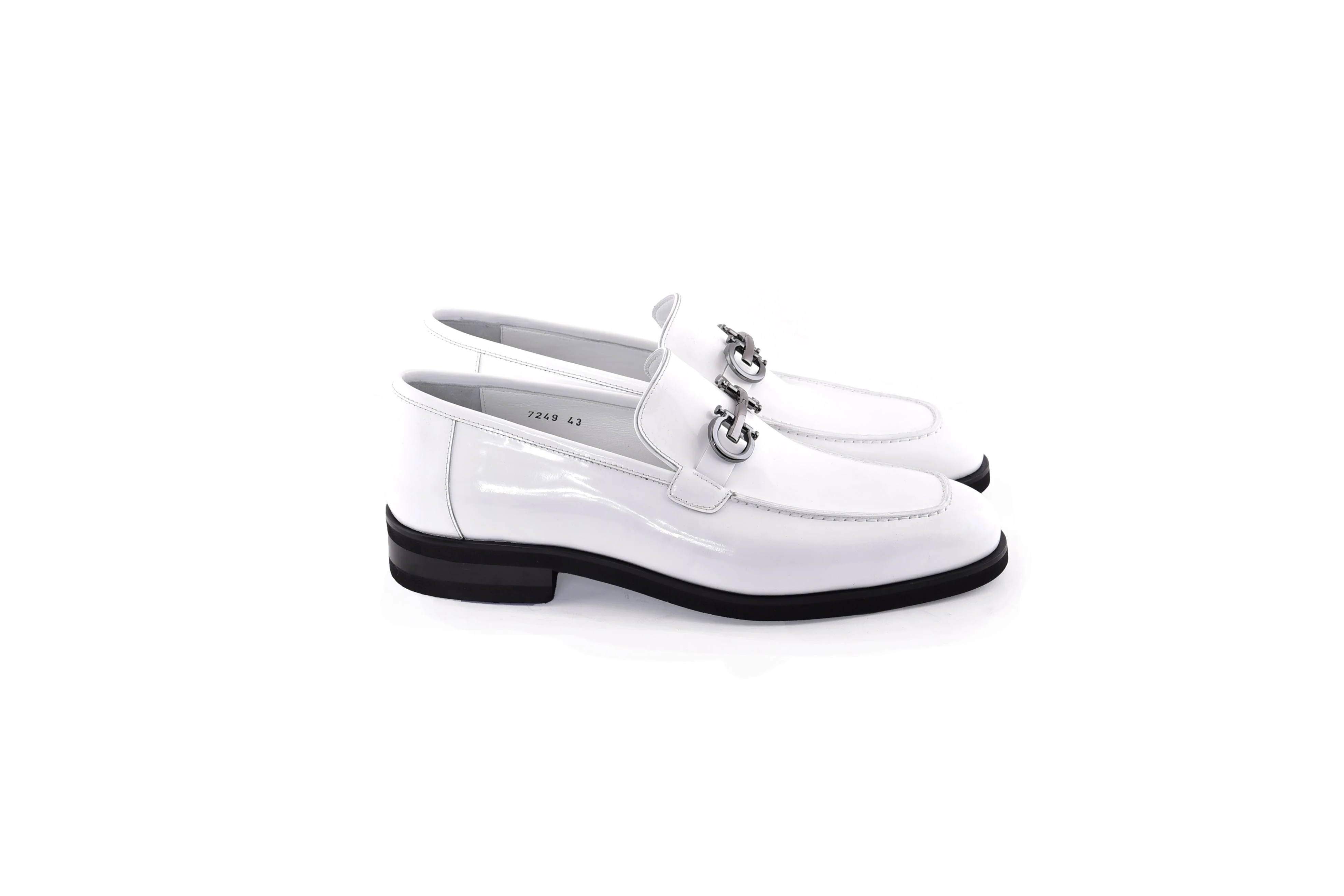 C0001209-7249 loafer with silver buckle-White - Image 2