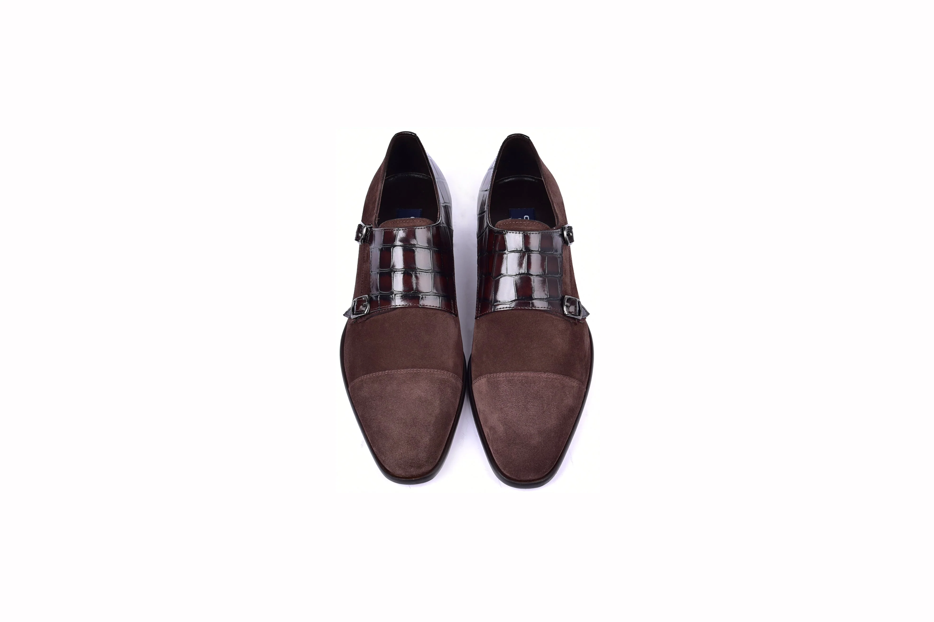 C00016-6433 Cap toe Monk strap-Brown Suede - Image 4