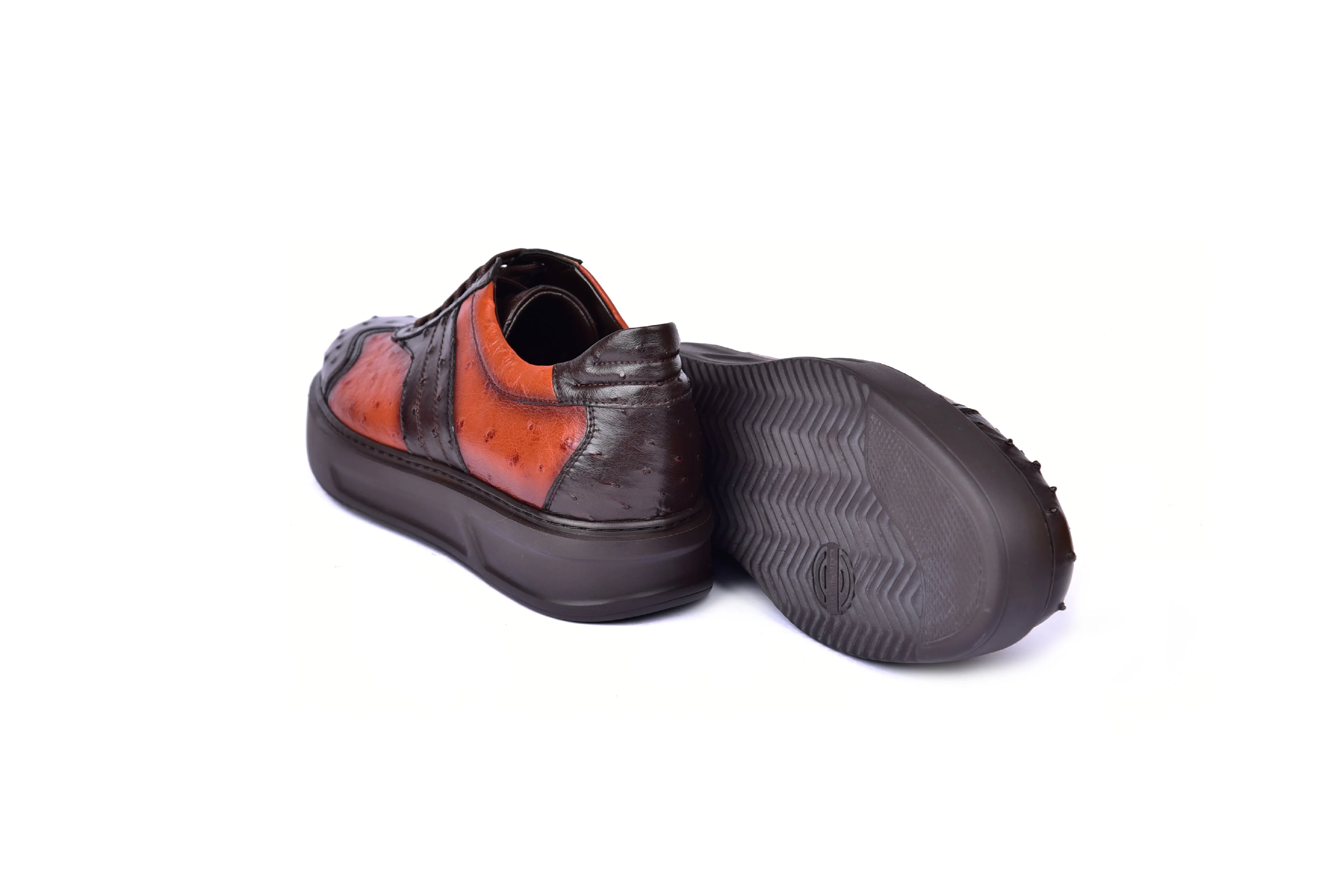 C001302-6988 Full Ostrich Sneaker- Brown - Image 3