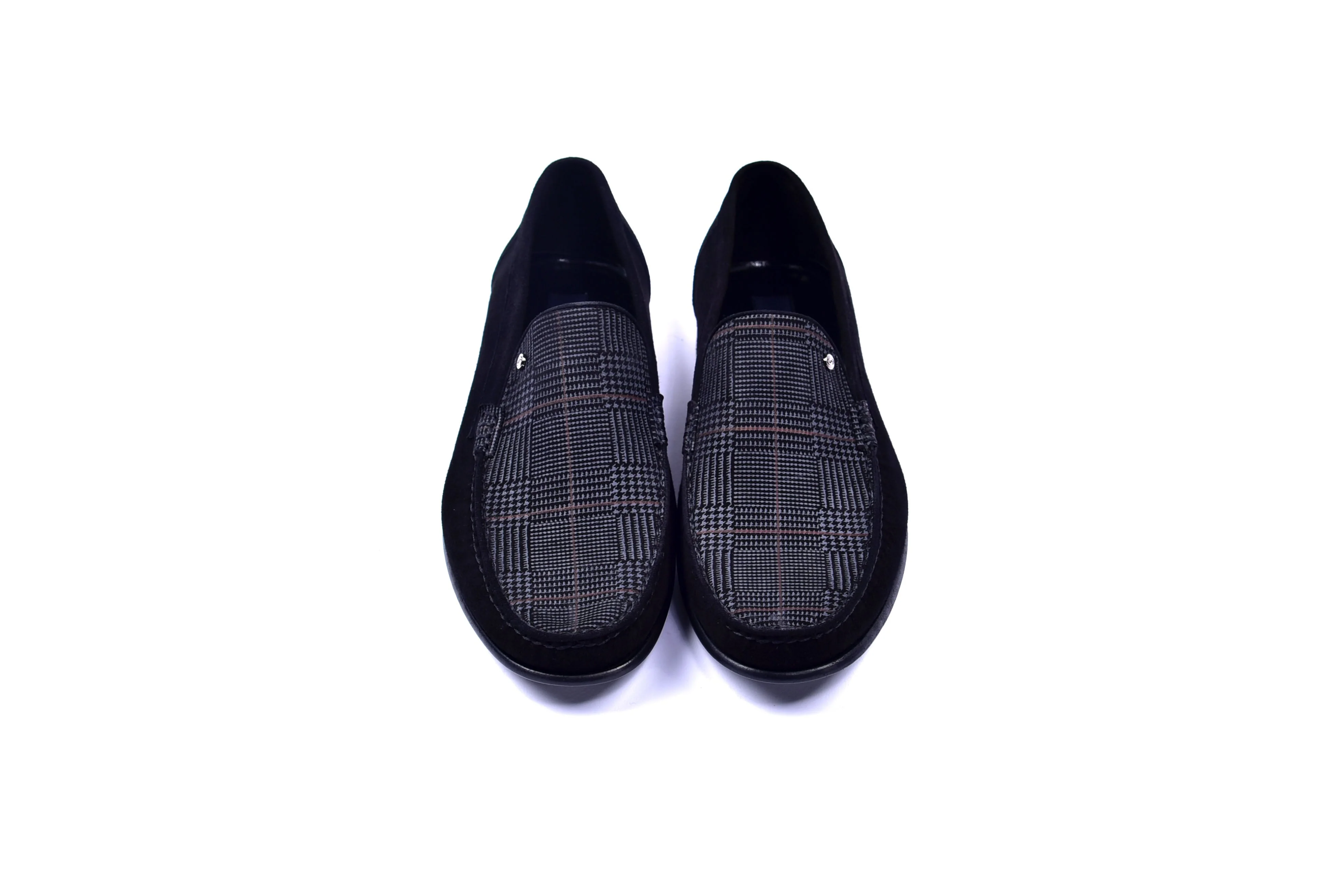C0014058-3898S Suede Hand-sewn loafer- Black - Image 4